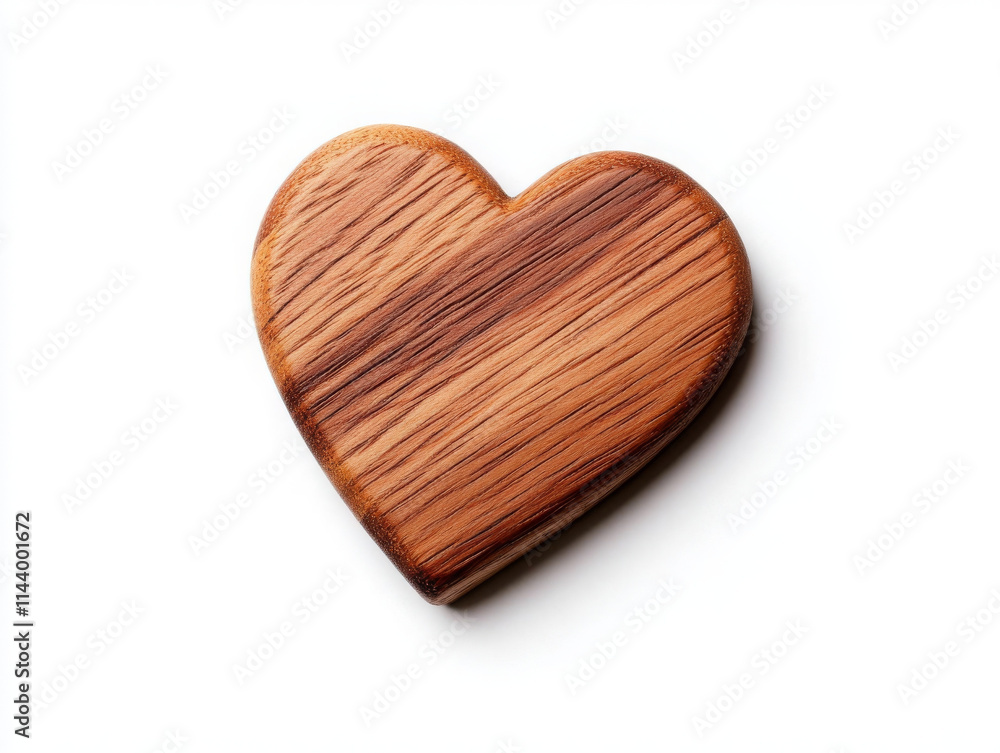 Minimalist wooden heart plaque on white background, perfect for decor Minimalist wooden heart plaque on white background, perfect for decor