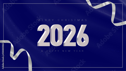 2026 Happy New Year Background Design. Banner, Poster, Greeting Card. 3D Vector Illustration. Template for New Year banners, flyers, greeting cards
