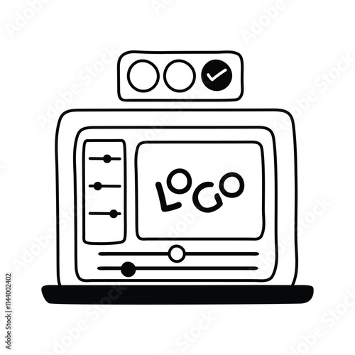 Icon of a logo design setup, ideal for branding and graphic tasks