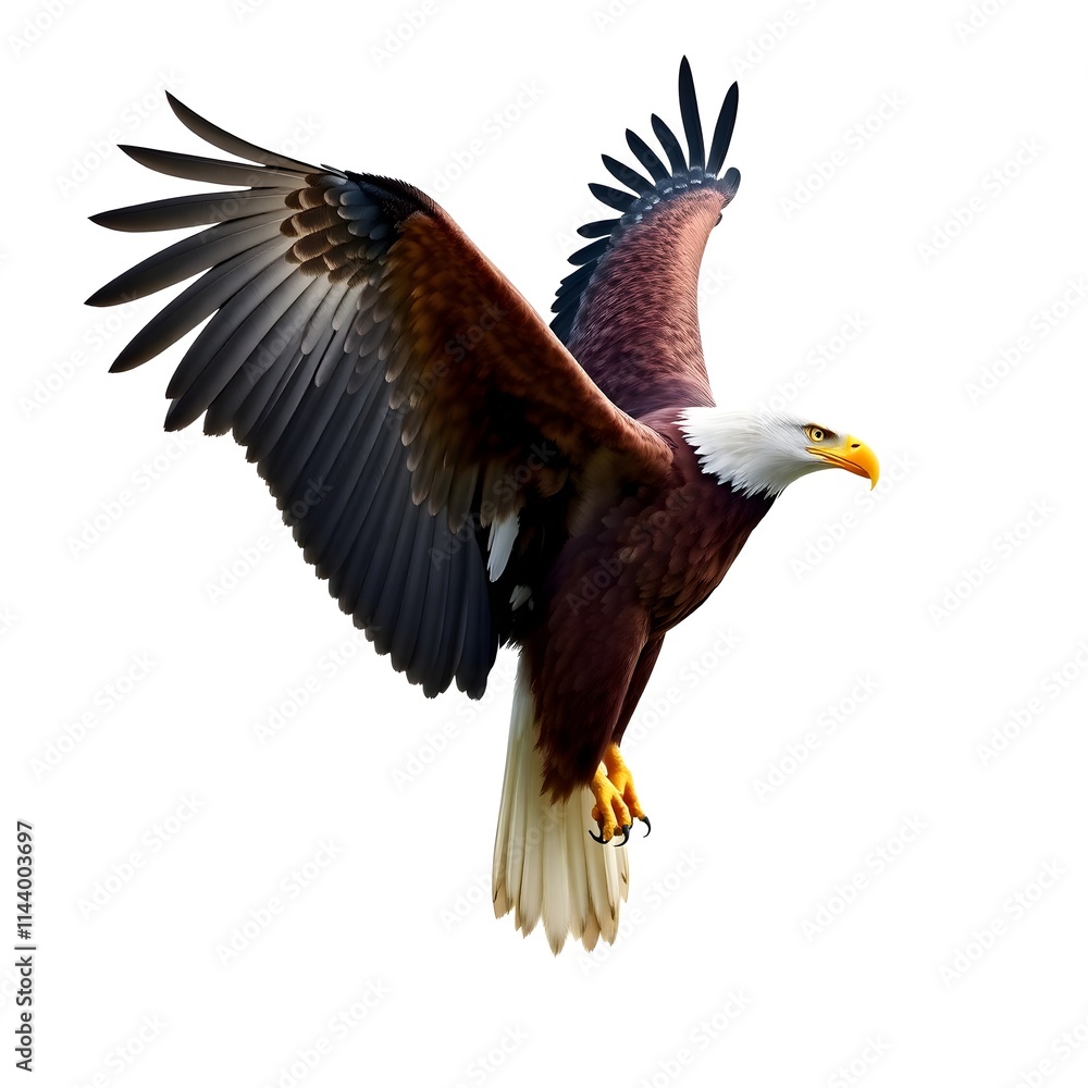 magnificent bald eagle perched gracefully with sharp eyes and strong posture, symbol of power, freedom, and resilience, isolated on white magnificent bald eagle perched gracefully with sharp eyes and strong posture, symbol of power, freedom, and resilience, isolated on white
