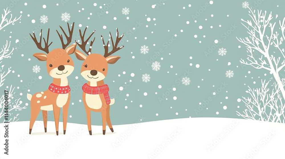 Christmas card with reindeer
Christmas card with reindeer
