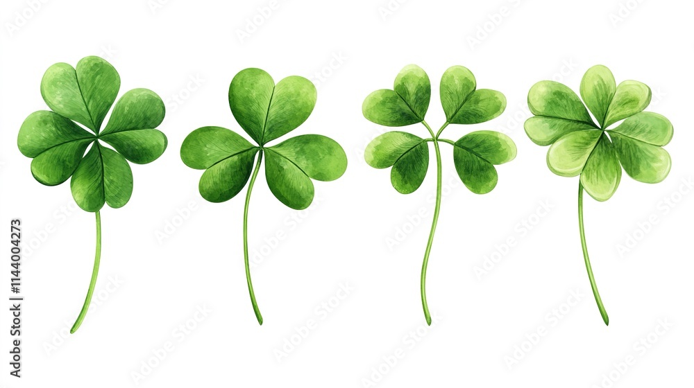 Collection set of green lucky clover and shamrock, Saint Patrick day
Collection set of green lucky clover and shamrock, Saint Patrick day