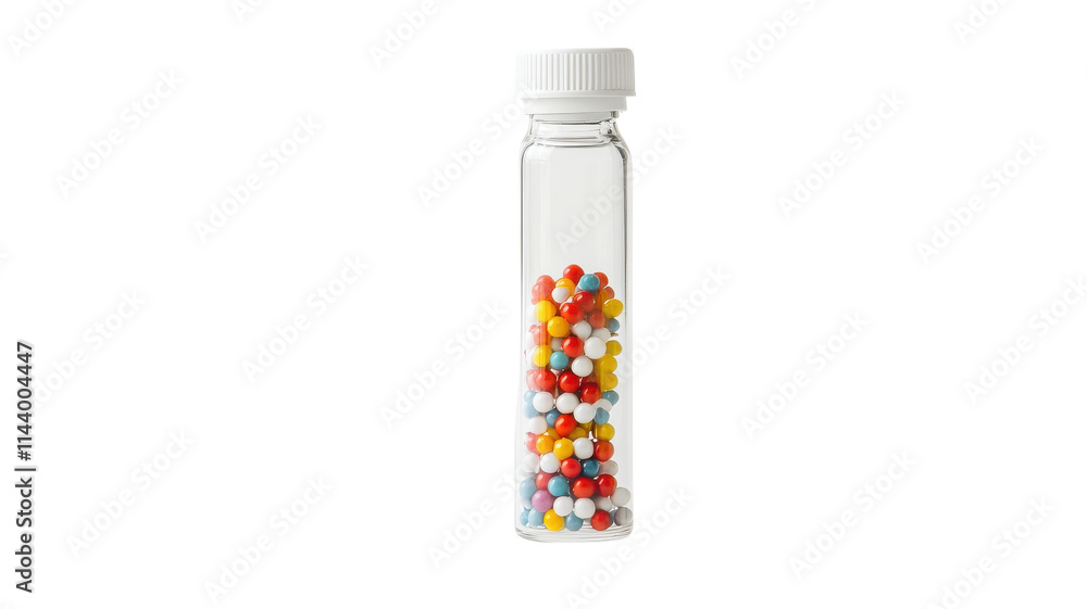 A Beautiful Glass Vial Filled with Small Colorful Beads Perfect for Crafting, Decoration, and DIY Projects. A Beautiful Glass Vial Filled with Small Colorful Beads Perfect for Crafting, Decoration, and DIY Projects.