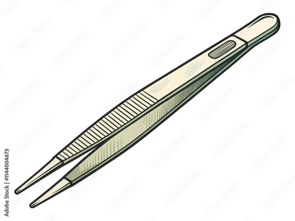 a tweezers retro illustration on transparent a tweezers retro illustration on transparent