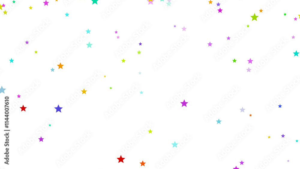 カラフルな星が降り注ぐイラスト カラフルな星が降り注ぐイラスト