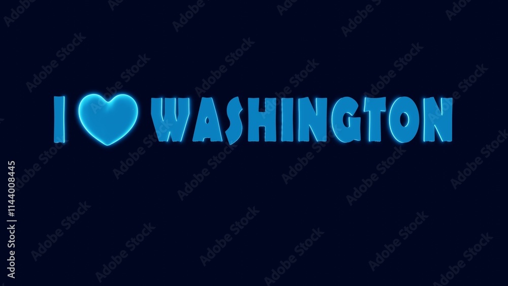 I LOVE WASHINGTON NEON STYLE DESIGN I LOVE WASHINGTON NEON STYLE DESIGN