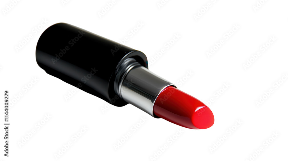 Elegant Glossy Red Lipstick in a Chic Black Case Perfect for Makeup Applications and Beauty Enthusiasts. Elegant Glossy Red Lipstick in a Chic Black Case Perfect for Makeup Applications and Beauty Enthusiasts.