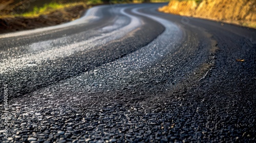 Wallpaper Mural Winding asphalt road with a rural background on a sunny day Torontodigital.ca