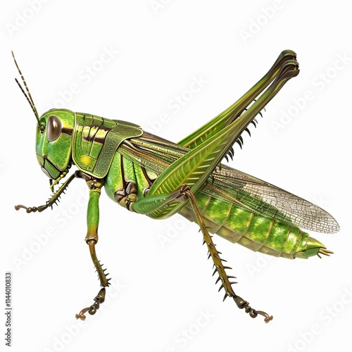 Wallpaper Mural green grasshopper isolated on white background Torontodigital.ca
