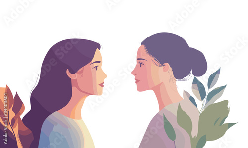 Two women are looking at each other