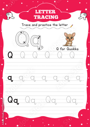 Qq letter tracing worksheets for kids 