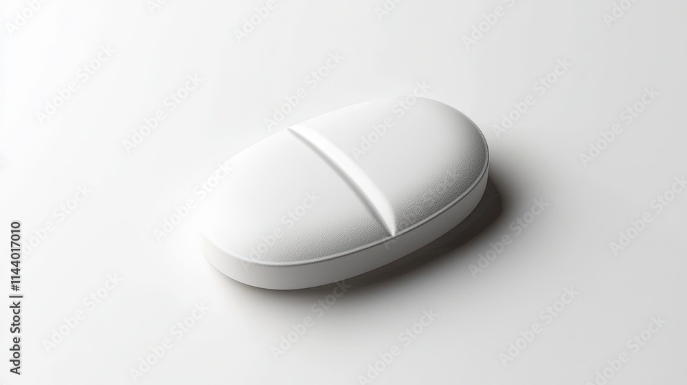 Minimalist White Pill on Smooth Surface for Health and Wellness Minimalist White Pill on Smooth Surface for Health and Wellness