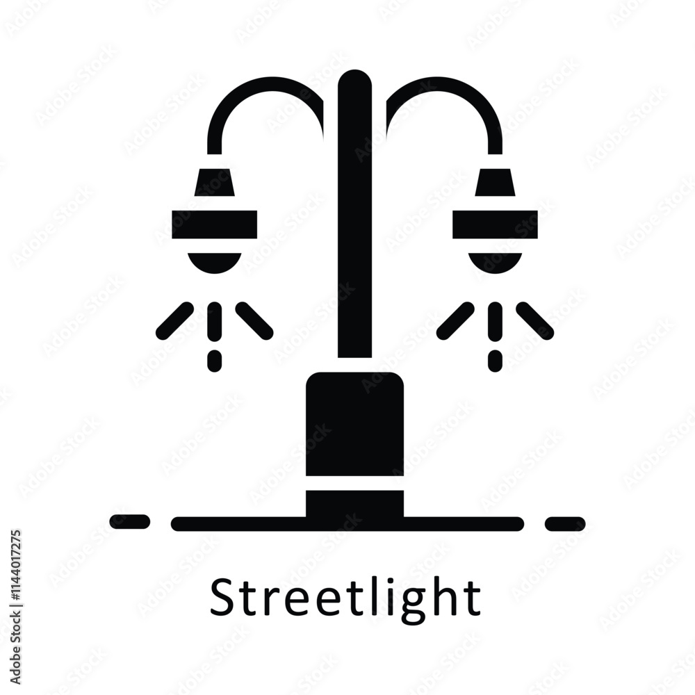 Streetlight vector Gylph Icon. Eps 10 File Streetlight vector Gylph Icon. Eps 10 File