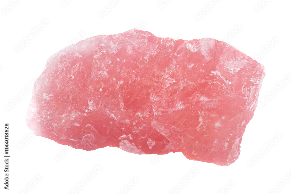 pink, quartz mineral stone on a white background close up pink, quartz mineral stone on a white background close up