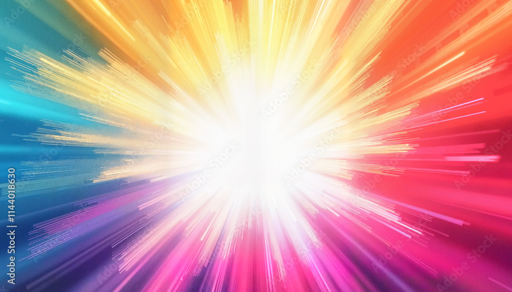 Obraz premium Dynamic Holi-inspired light burst background with ample copy space for text