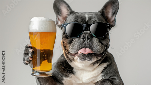 A delightful and comical dog portrait showcasing its fun side.