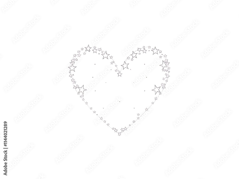 A close up of a heart made of stars on a white background. AI Generated A close up of a heart made of stars on a white background. AI Generated