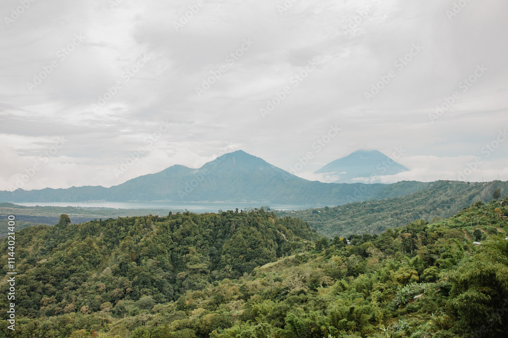 Foggy mountain Batur in Kintamani Foggy mountain Batur in Kintamani