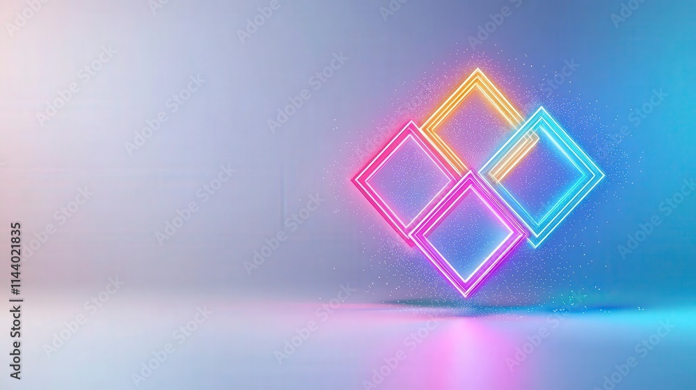 Neon Light Squares Abstract Background Neon Light Squares Abstract Background