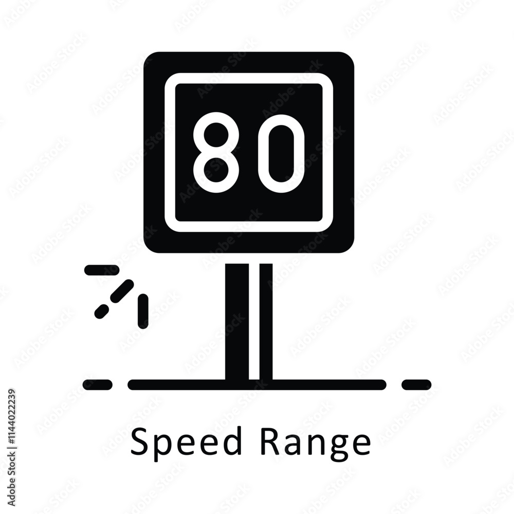 Speed range vector Gylph Icon. Eps 10 File Speed range vector Gylph Icon. Eps 10 File
