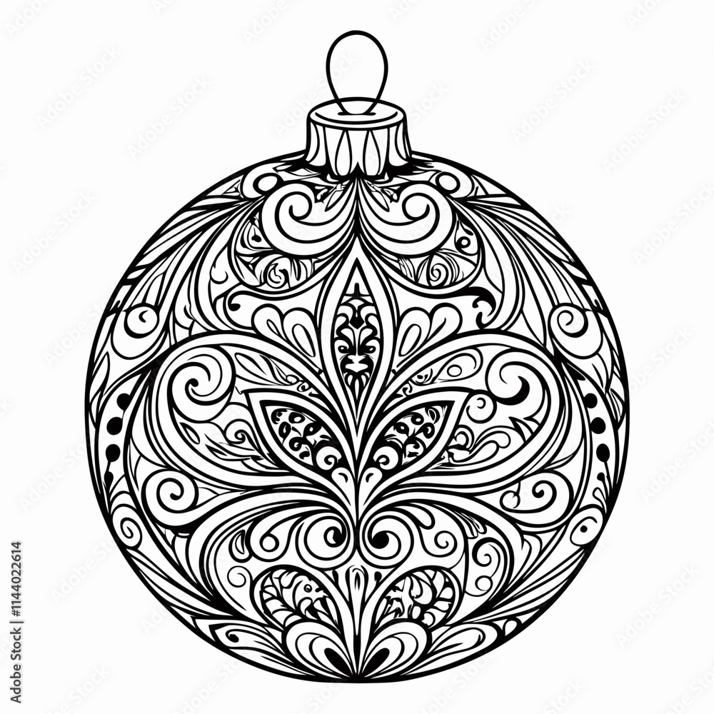 Intricate Christmas Ornament Design with Floral Patterns Intricate Christmas Ornament Design with Floral Patterns