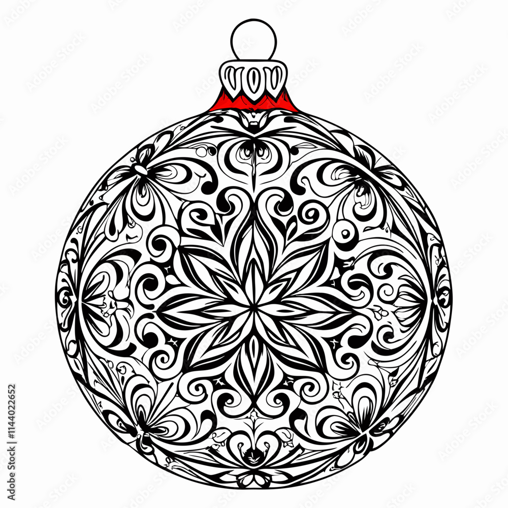 Intricate Christmas Ornament Design with Floral Patterns Intricate Christmas Ornament Design with Floral Patterns