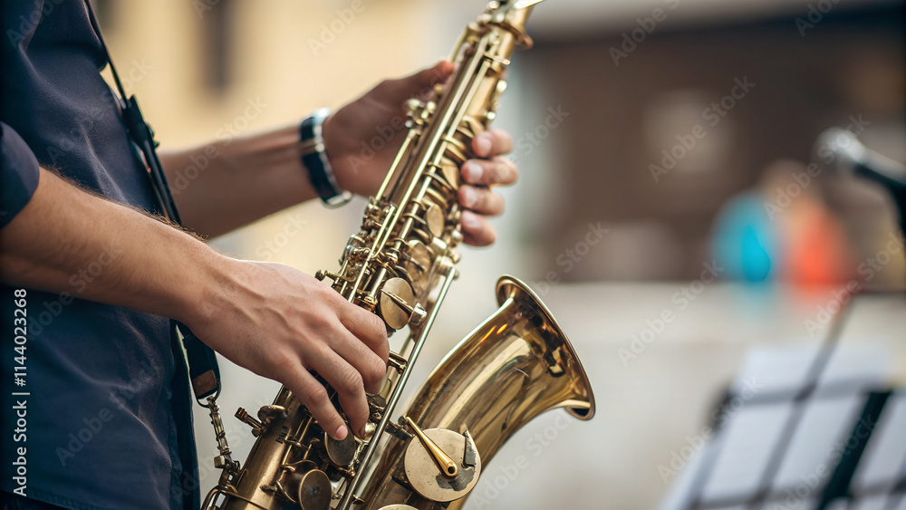Obraz premium saxophone player in a studio