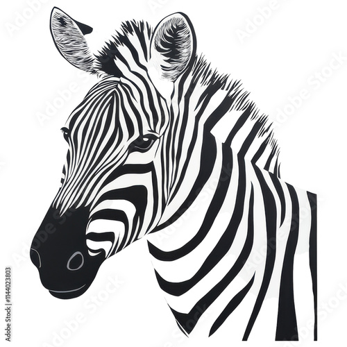 Majestic Zebra Stripes Captured in Nature on Transparent PNG background photo