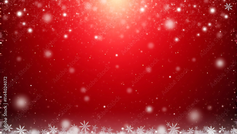 Red Christmas banner with snowflakes with copy space, Christmas background, red gradient, shimmering snowflakes, sparkling stars, festive atmosphere Red Christmas banner with snowflakes with copy space, Christmas background, red gradient, shimmering snowflakes, sparkling stars, festive atmosphere