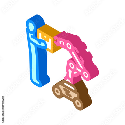 cobots collaborative robots industry 5 isometric icon vector. cobots collaborative robots industry 5 sign. isolated symbol illustration