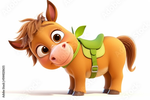 3d cartoon horse with wide eyes