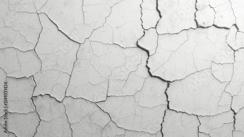 Cracked, weathered white concrete wall texture Abstract background, building, stone