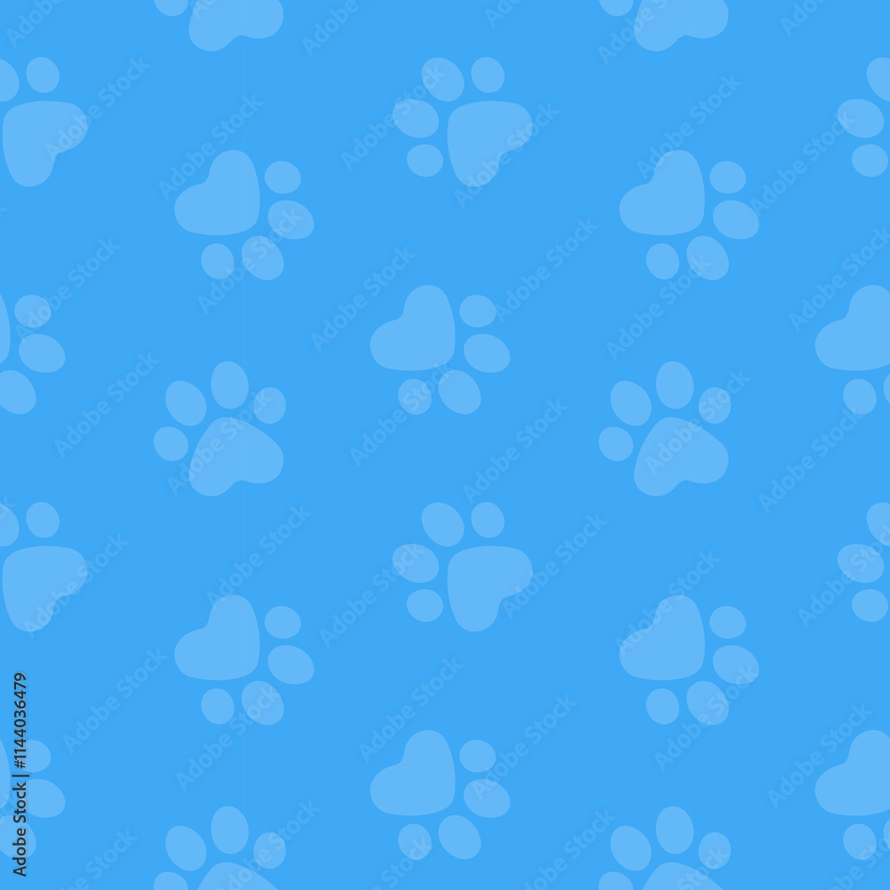 Seamless pattern of blue paw prints on a light blue background, creating a playful and animal-themed design for decorative or creative use.
Seamless pattern of blue paw prints on a light blue background, creating a playful and animal-themed design for decorative or creative use.
