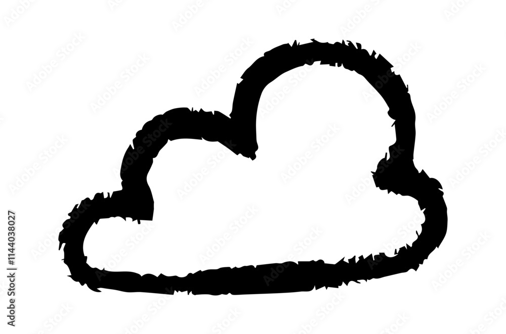 Hand drawn grunge clouds set collection. Various brush cloud vector sketch Hand drawn grunge clouds set collection. Various brush cloud vector sketch