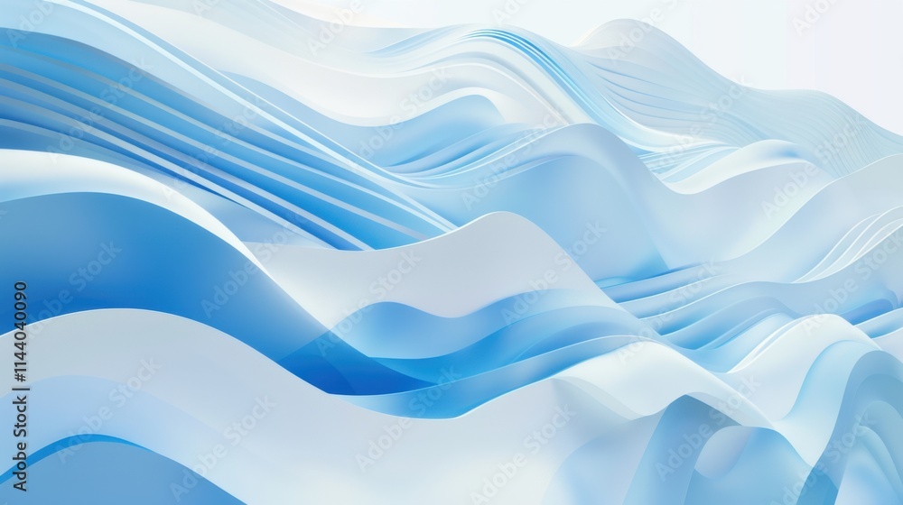 A 3D wavy background with blue and white gradients is used to create a sense of technology and modernity for the conference A 3D wavy background with blue and white gradients is used to create a sense of technology and modernity for the conference