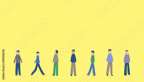 いろんな動きの男性