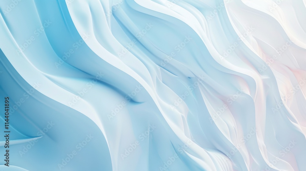 Fototapeta premium A 3D wavy background with blue and white gradients is used to create a sense of technology and modernity for the conference