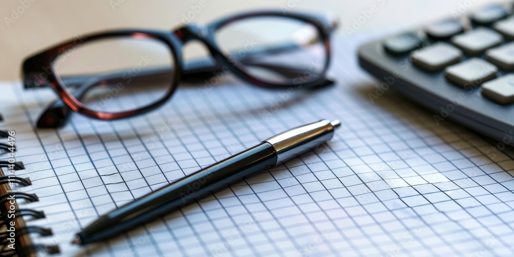 Work Boundaries. Setting Boundaries in Business Concept with Pen, Notepad, and Calculator Work Boundaries. Setting Boundaries in Business Concept with Pen, Notepad, and Calculator