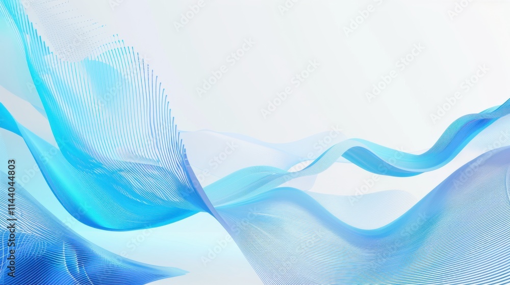 A 3D wavy background with blue and white gradients is used to create a sense of technology and modernity for the conference A 3D wavy background with blue and white gradients is used to create a sense of technology and modernity for the conference