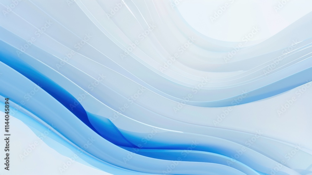 Fototapeta premium A 3D wavy background with blue and white gradients is used to create a sense of technology and modernity for the conference