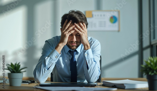 tired office worker in stress