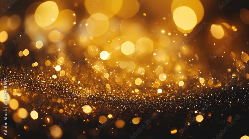 Golden glitter texture background with sparkling lights ideal for holiday season decorations, greeting cards, and invitation designs. Golden glitter texture background with sparkling lights ideal for holiday season decorations, greeting cards, and invitation designs.