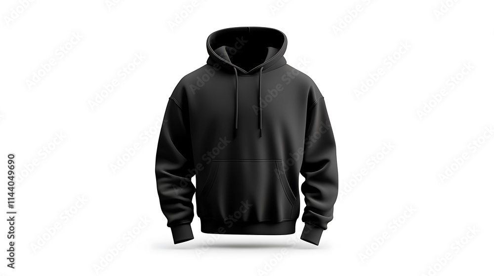 Black hoodie mockup floats gently wide shot photo. AI Generated Black hoodie mockup floats gently wide shot photo. AI Generated