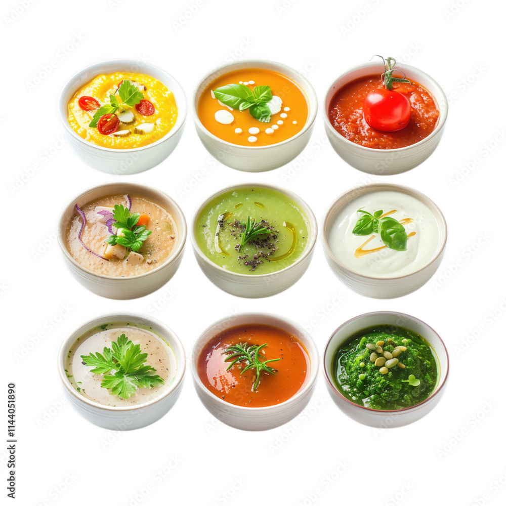 A Colorful Array of Delicious Soups A Colorful Array of Delicious Soups