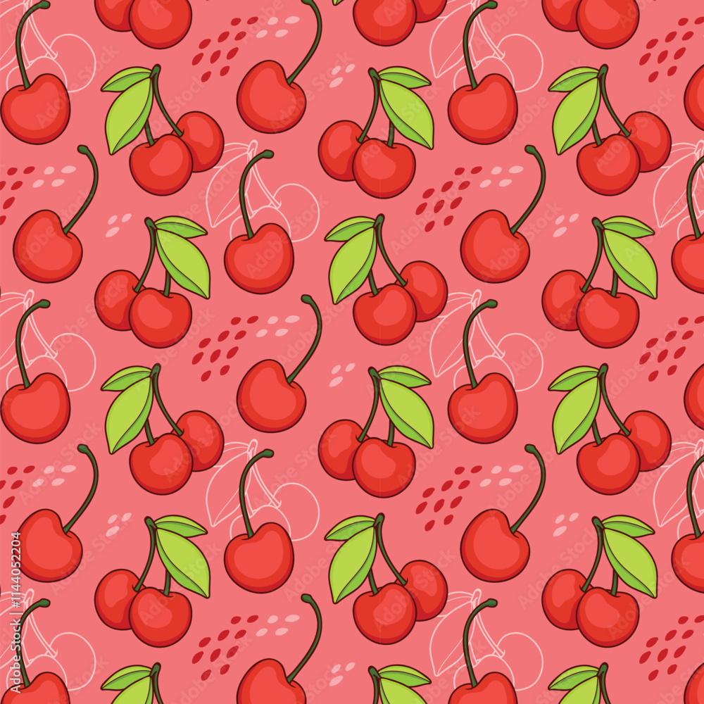 Lovely Cherry Patterns with Cute Designs Lovely Cherry Patterns with Cute Designs