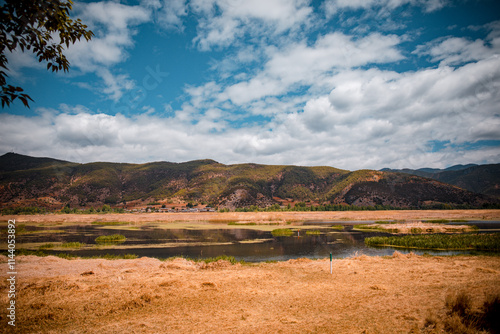 Leading to the shore of Lugu Lake in Yunnan, China photo