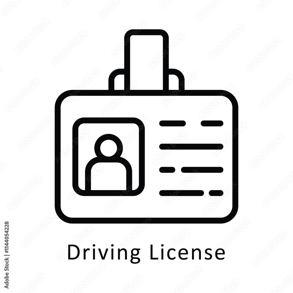 Driving License Vector Outline Icon. Eps 10 File Driving License Vector Outline Icon. Eps 10 File