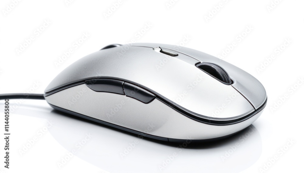 Sleek Silver Computer Mouse: A Modern Peripheral Sleek Silver Computer Mouse: A Modern Peripheral