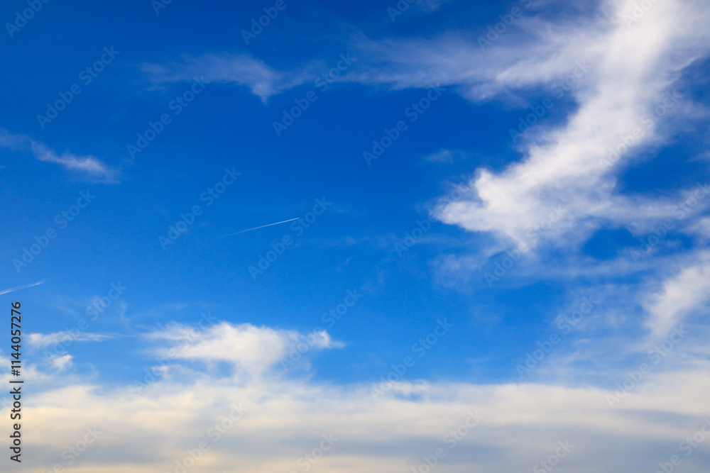 Beautiful blue sky and white clouds, outdoors Beautiful blue sky and white clouds, outdoors