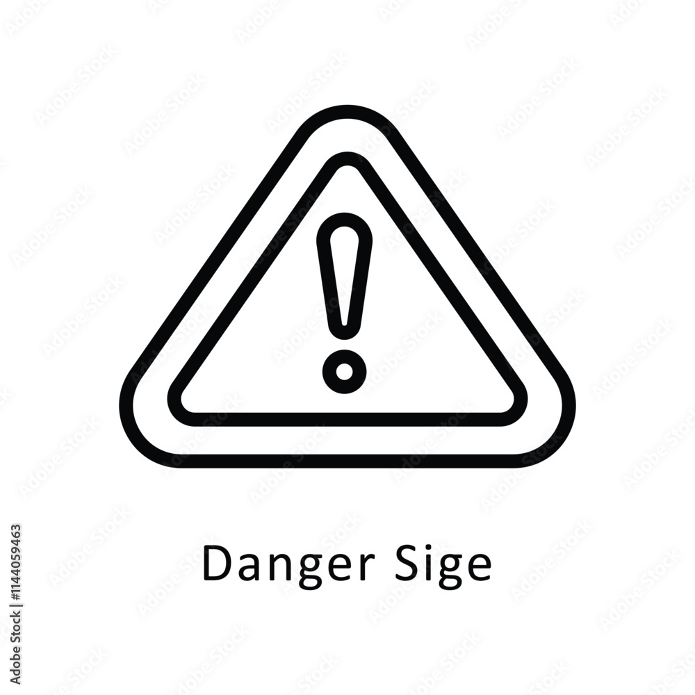 Danger Sige Vector Outline Icon. Eps 10 File Danger Sige Vector Outline Icon. Eps 10 File
